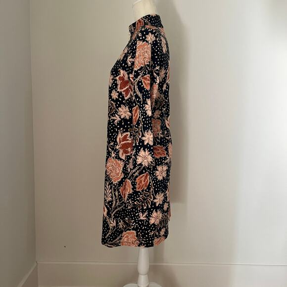 Spartina Nora Half-Zip Dress Lighthouse Starry Floral Slate Medium - Picture 4 of 7